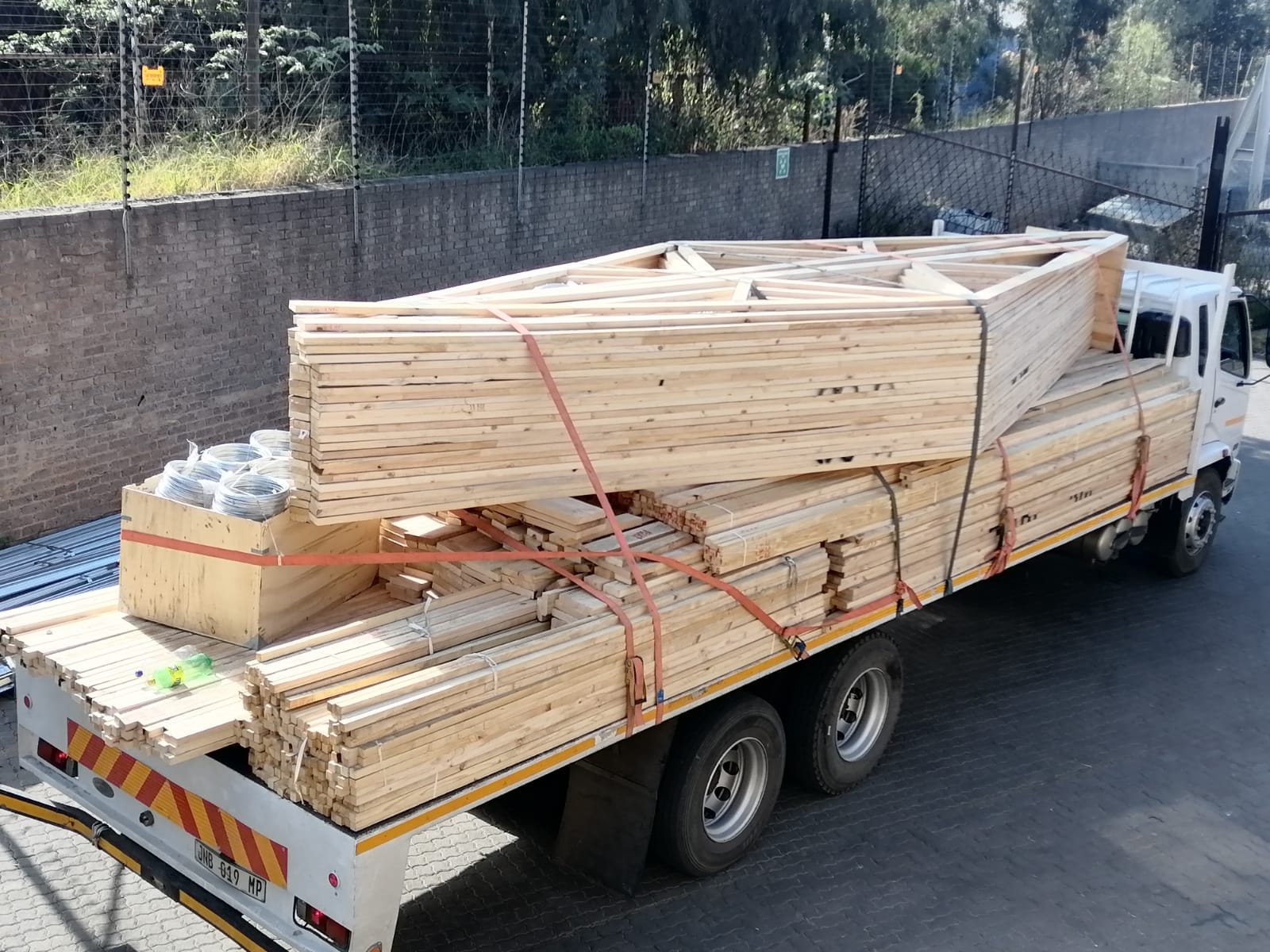 Truss Master delivery truck loaded with roof trusses in Gauteng