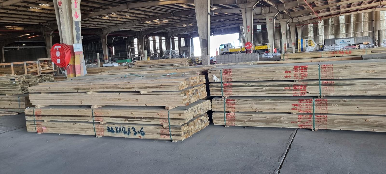 Stacks of structural timber at a Truss Master plant